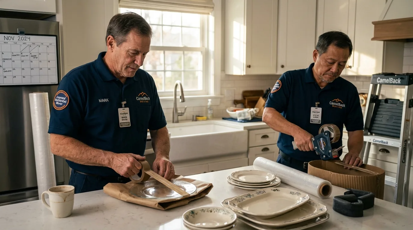 Professional crew packing kitchen dishware in Greencastle, PA